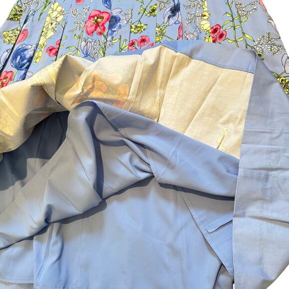 RSVP By Talbots Fit & Flare Blue Floral Cottagecore Dress w/ Scallop Neck Line - Picture 10 of 11